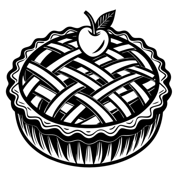 Apple Pie Clipart Black and White