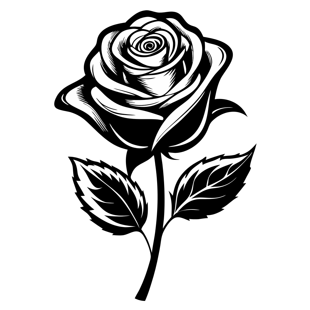 Black and White Rose Cliaprt