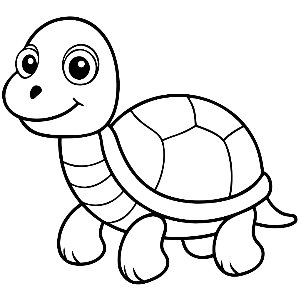 Black and White Turtle Clipart