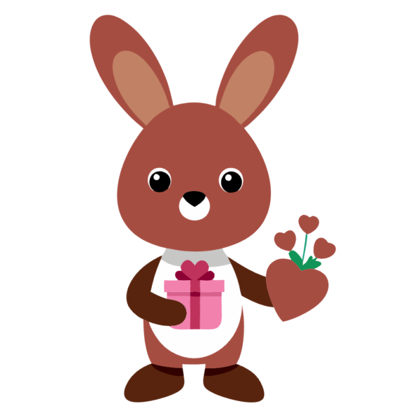 Bunny with Valentines Day Gift Clipart