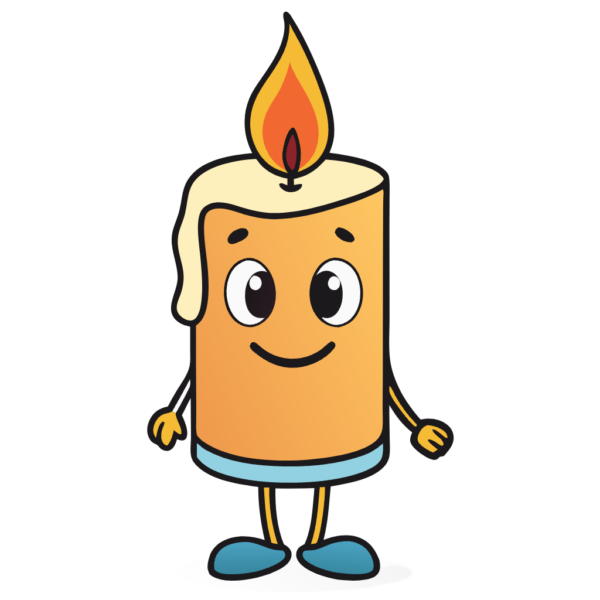 Kawaii Cartoon Candle Clipart