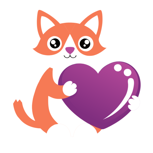 Cat Holding Heart Clipart