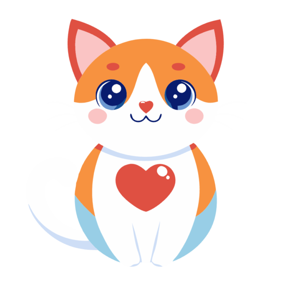 Cat with Heart Clipart