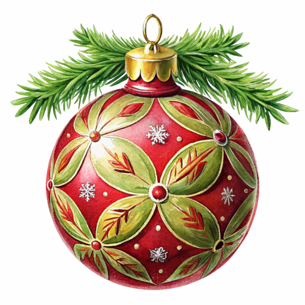 Christmas Ornament Clipart – Ball Vintage 02