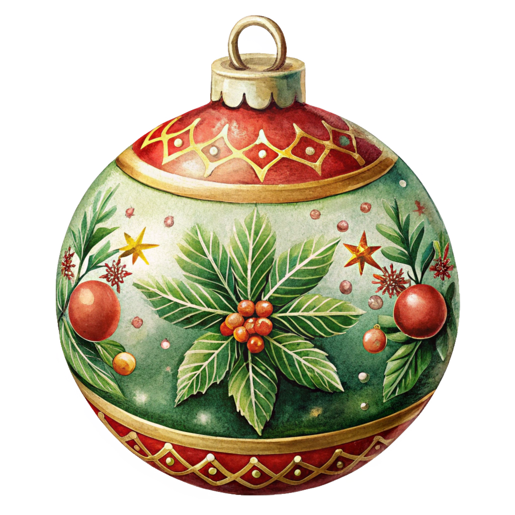 Christmas Ornament Clipart Ball Vintage Free Png