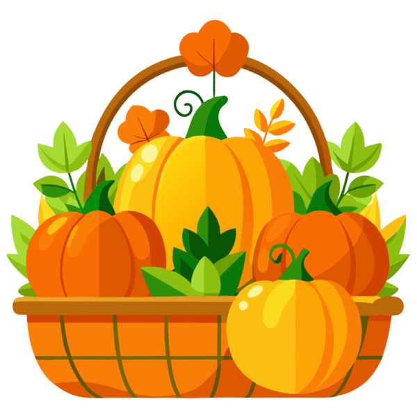 Clipart Pumpkin Basket Decor