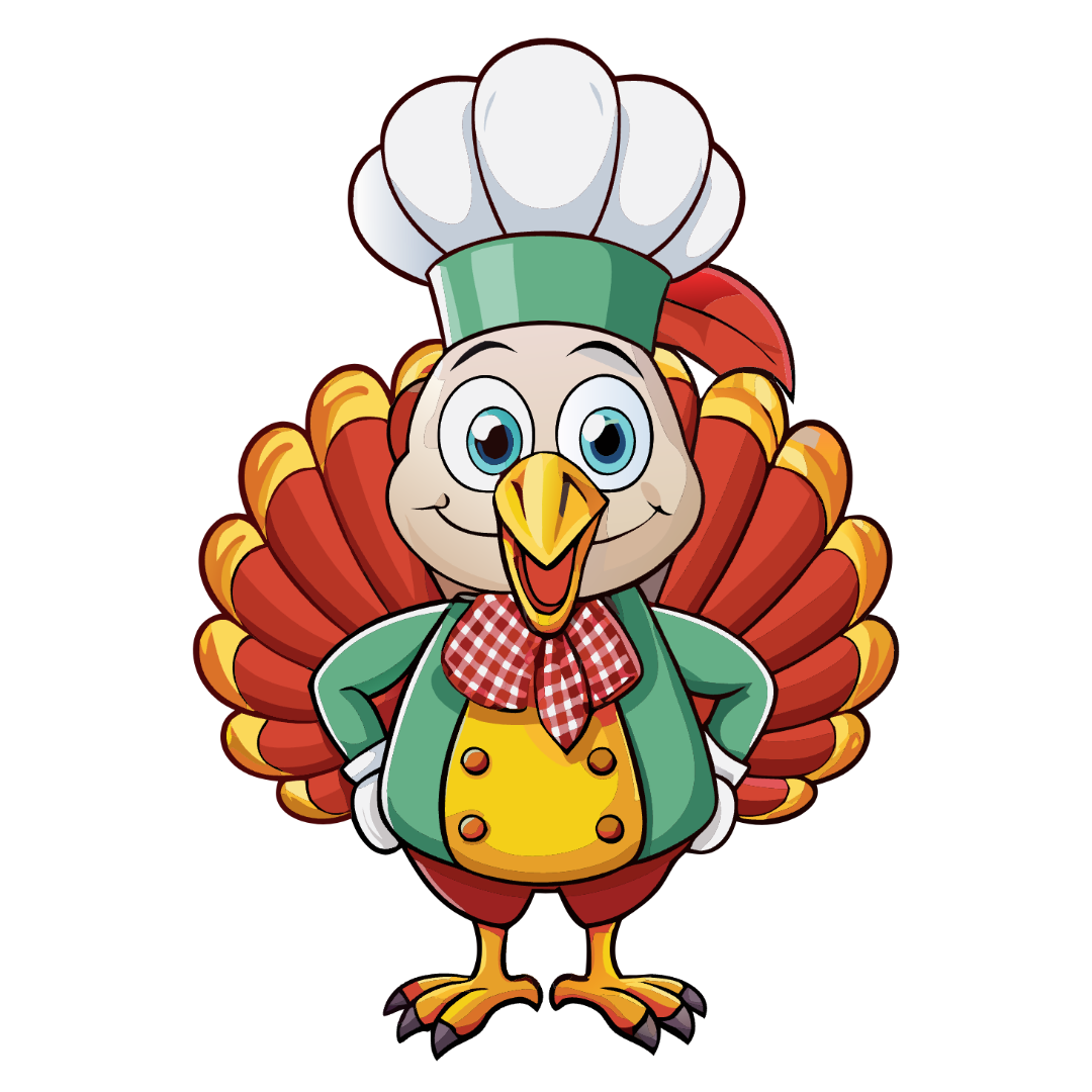 Colored Turkey - Chef Clipart