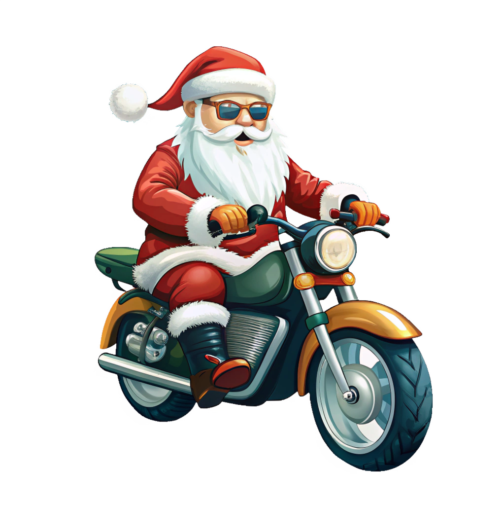 Cool Santa Clipart – Riding Motorcycle