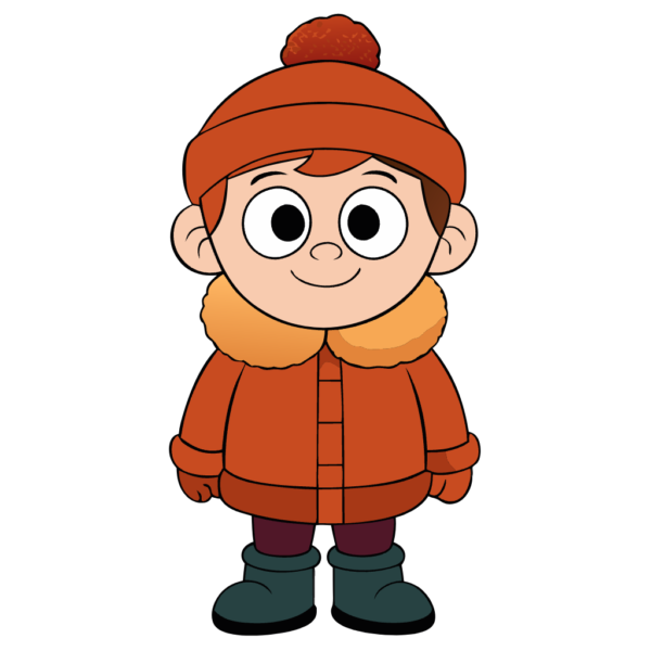 Cute Boy in Winter Clipart