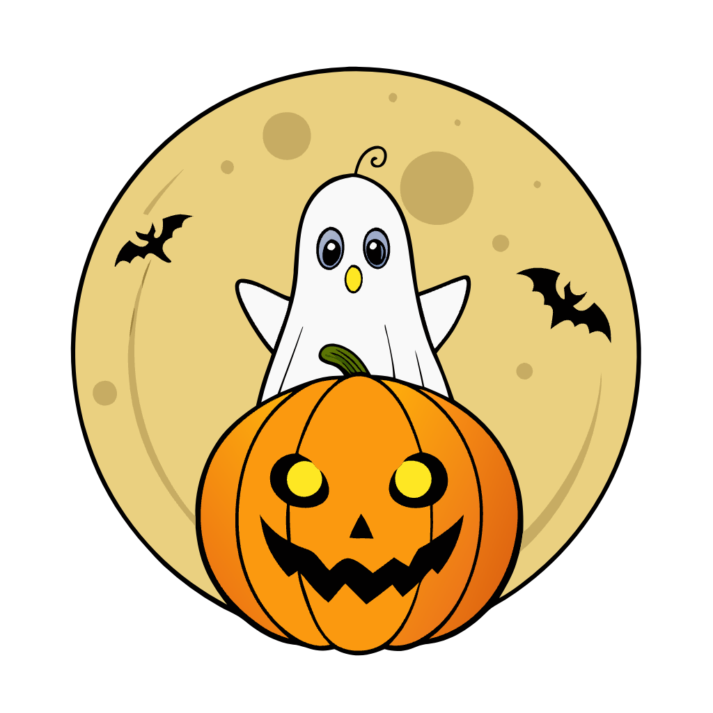 Cute Ghost and Pumpkin