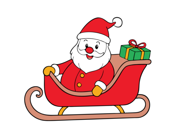 Father Christmas on Sleigh Clipart