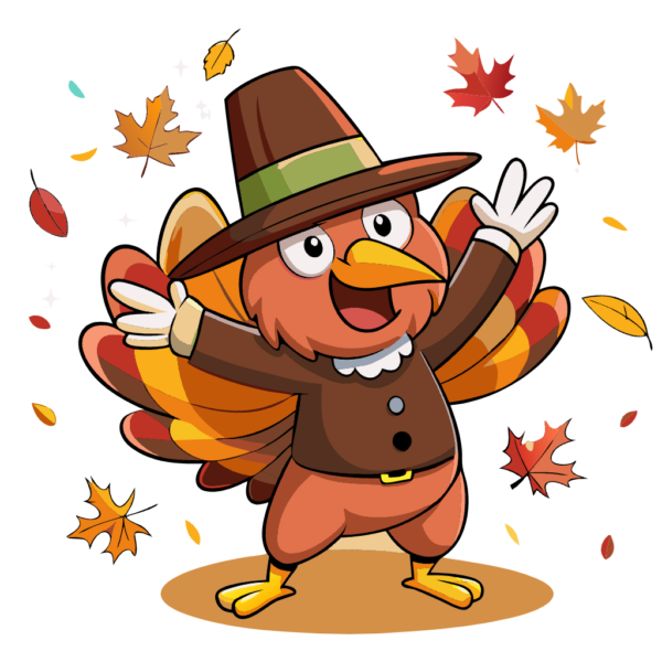 Happy Thanksgiving Turkey Clipart - Dabbing Dance