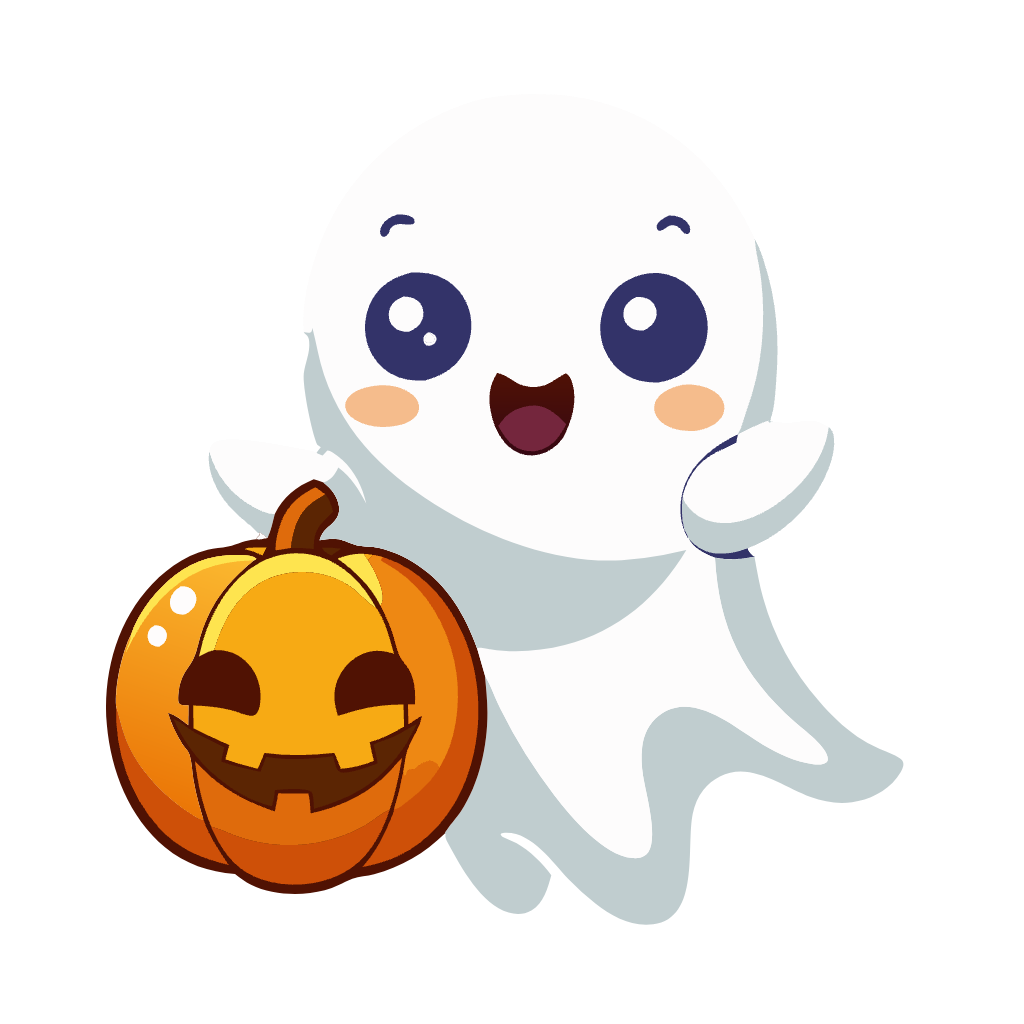 Ghost and Pumpkin Clipart