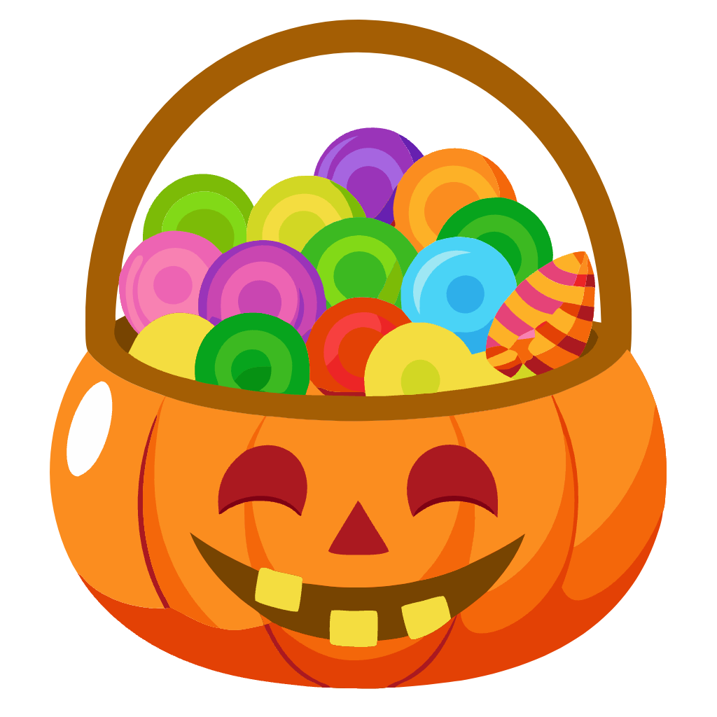 Halloween Pumpkin Clipart - Basket With Candy