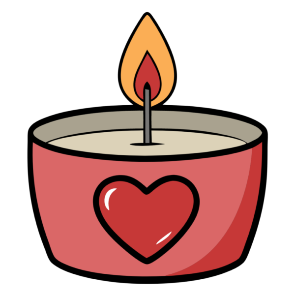 Heart Decor Candle Clipart