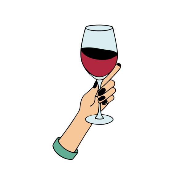 Holding Hand Wine Glass Clipart