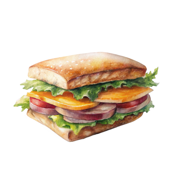 Cheese and Turkey Sandwich Clipart