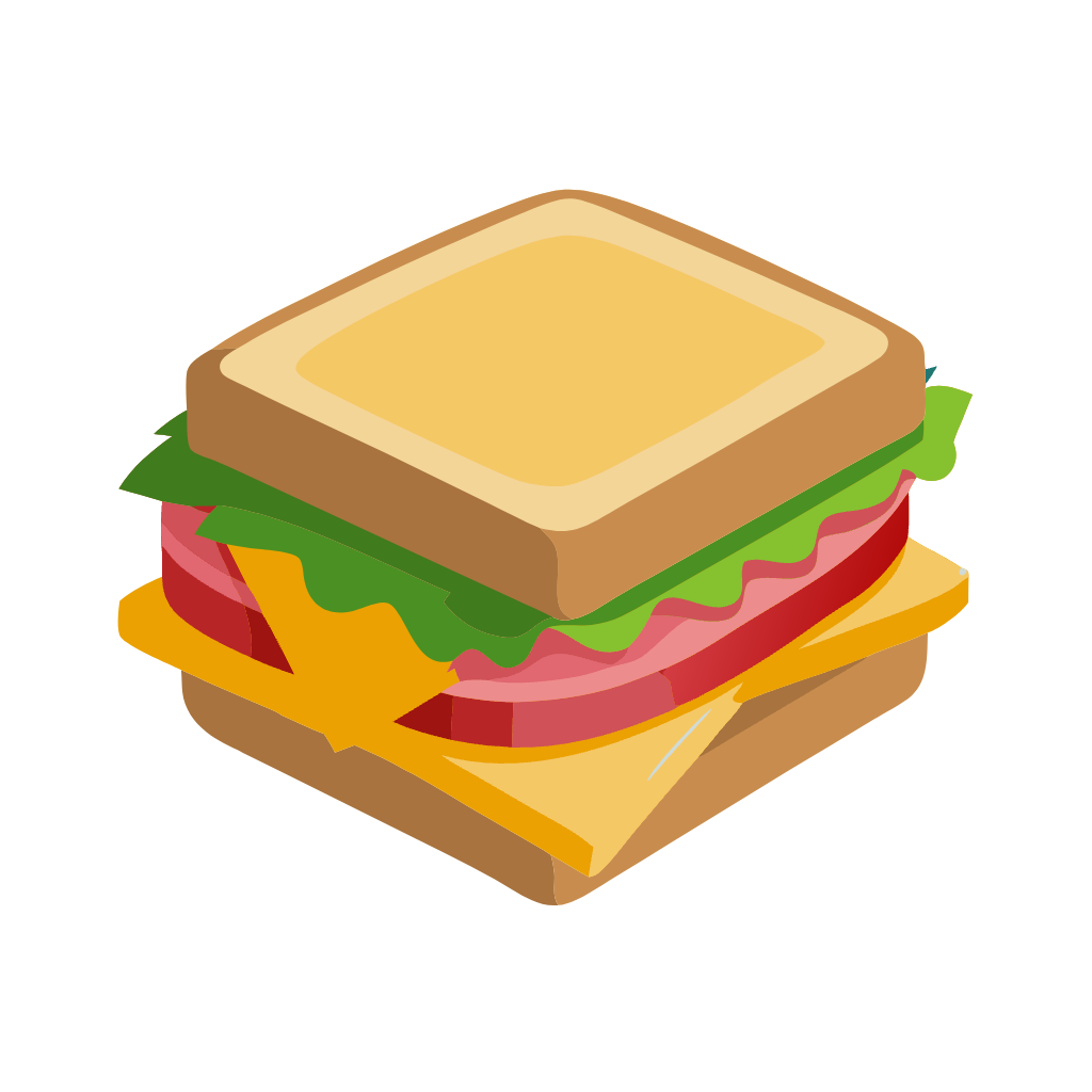 Honey Turkey Cheese sandwich - Clipart 01