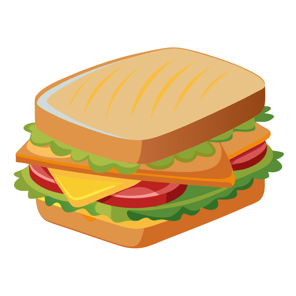 Honey Turkey Cheese sandwich - Clipart