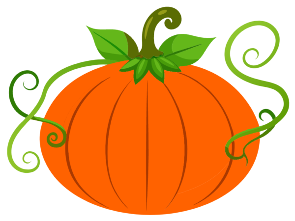 Pumpkin with Vines and Leaves