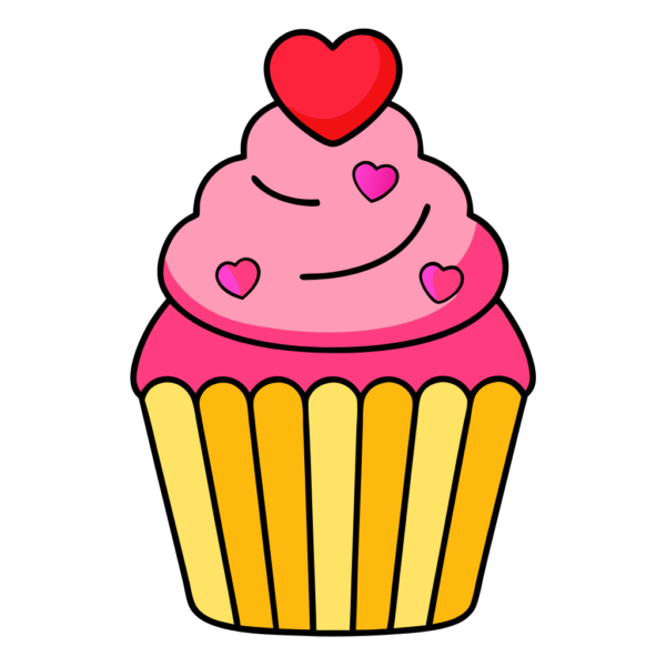 Pink Cupcake Valentine Clipart