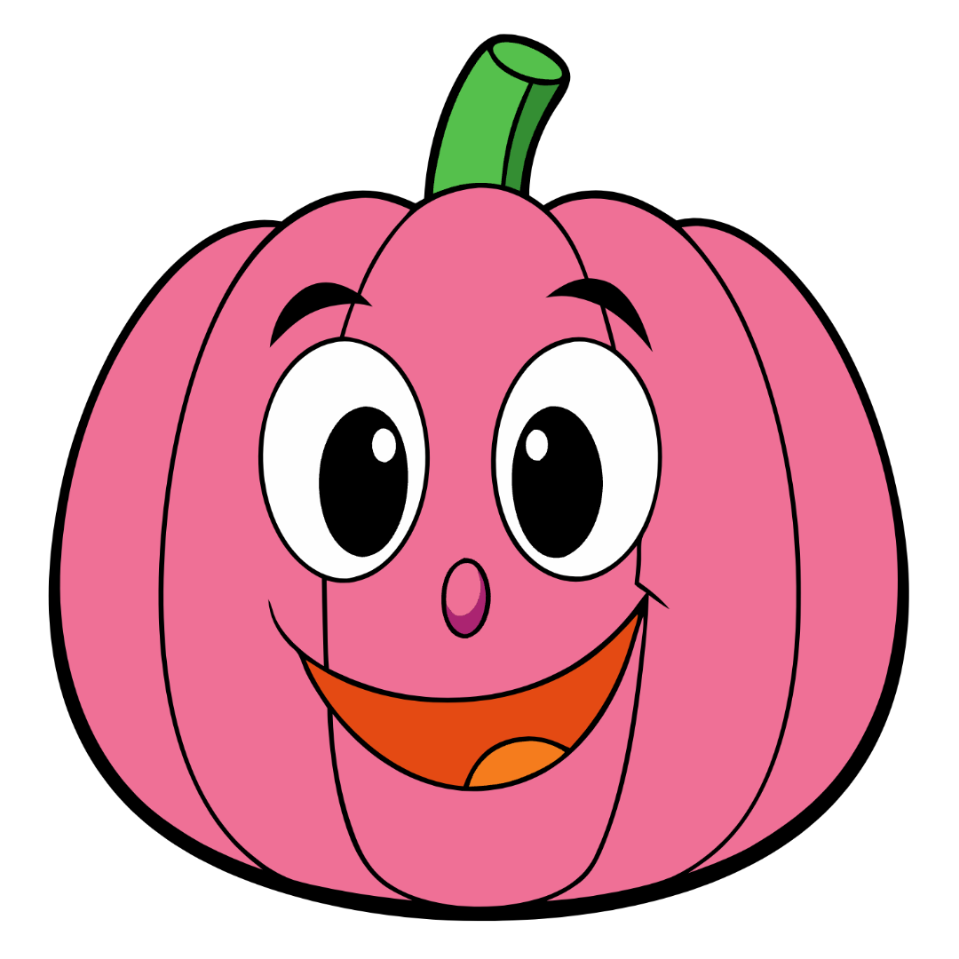 Pink Pumpkin Clipart - Smile