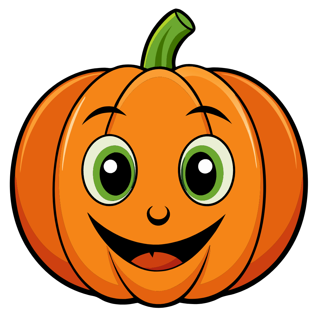Pumpkin Face Clipart - Cute 02