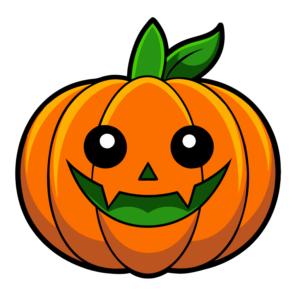 Pumpkin Face Clipart - Cute