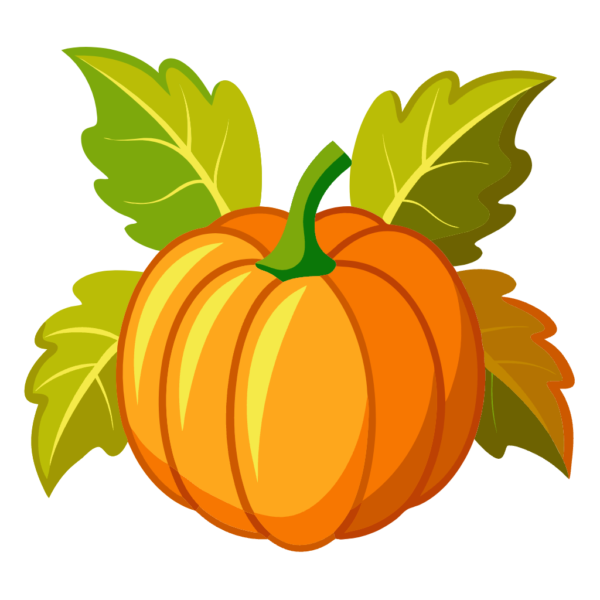 Leaves and Pumpkin Clipart Png