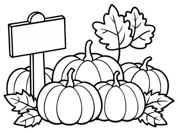 Pumpkin patch Clipart - Black and white