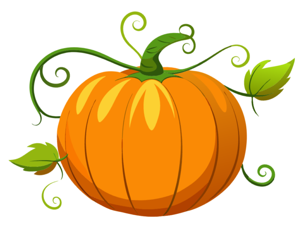 Autumn Pumpkins with Vines and Leaves