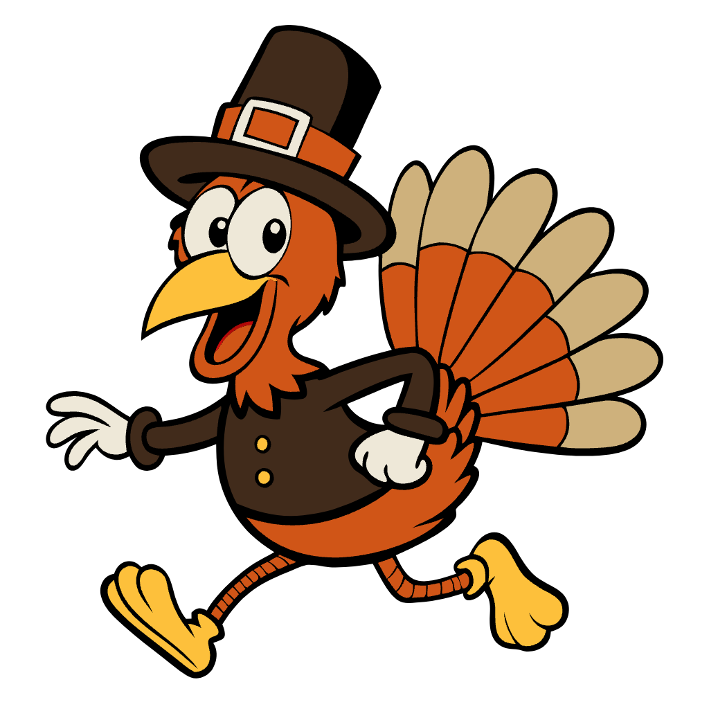 Running Turkey Wearing a Hat