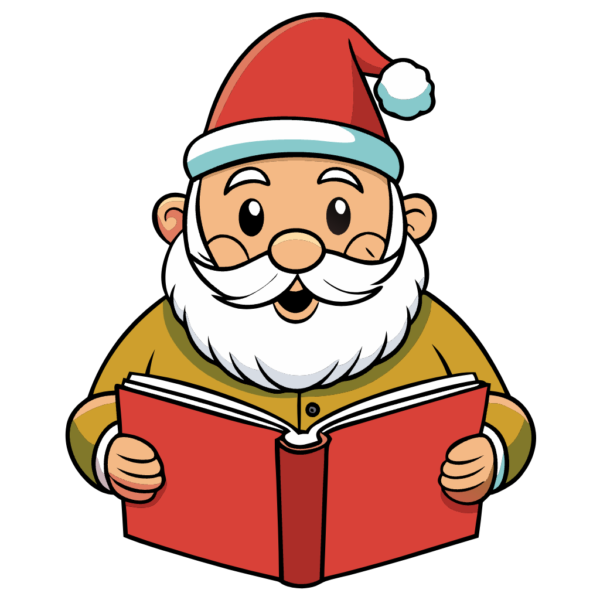 Santa Claus Clipart - Reading Book