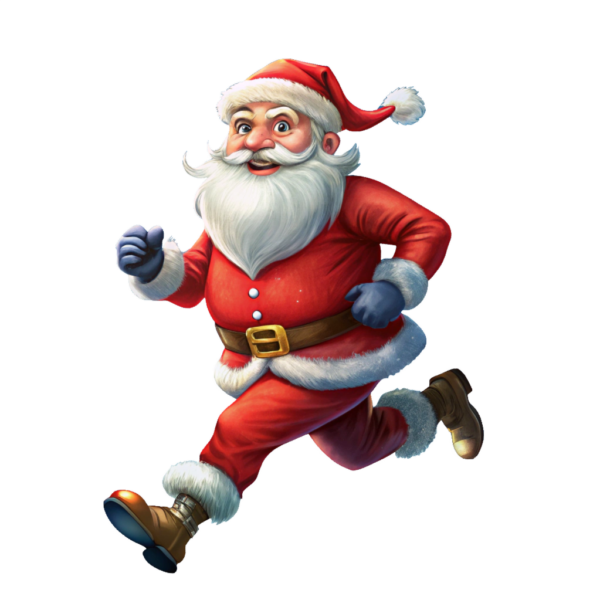 Santa Claus Clipart - Running with Cute Smile