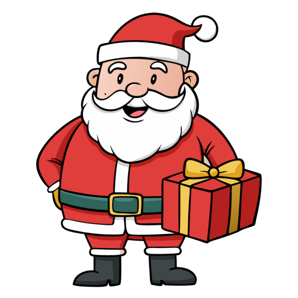 Santa Claus Clipart with Gift