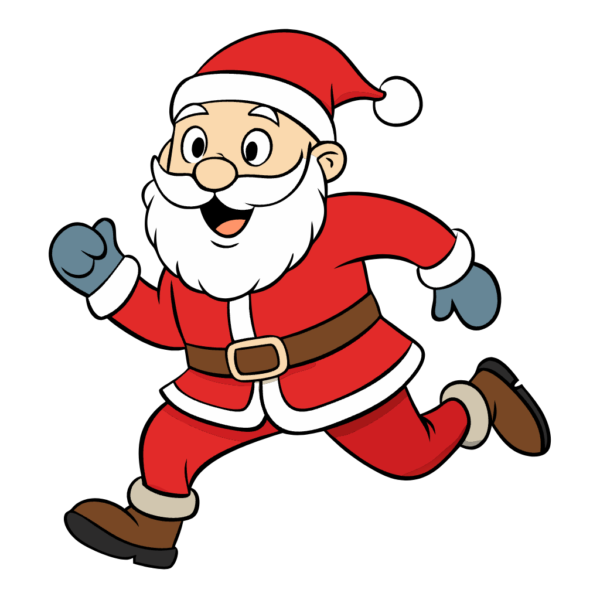 Santa Clipart - Running Happily