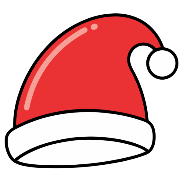 Santa Hat Clipart with Outline