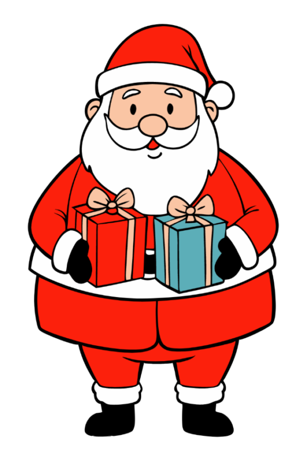 Santa Holding Gifts Clipart