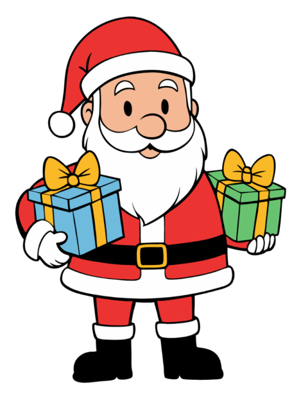 Santa Holding Presents Clipart