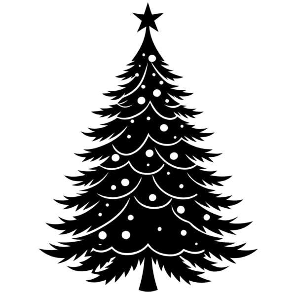 Silhouette Christmas Tree Clipart