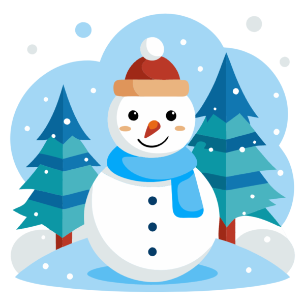 Snowman Clipart - White Background