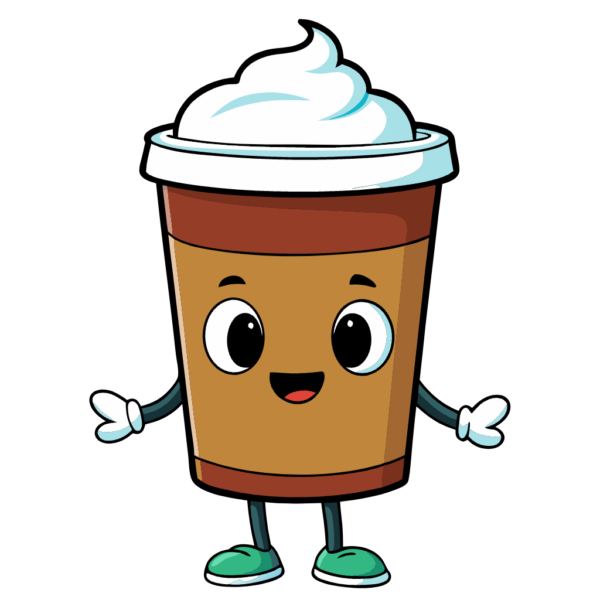 Cute Cartoon Latte Clipart