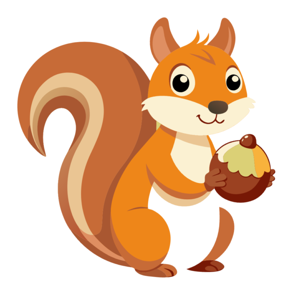 Squirrel with Acorn Clipart