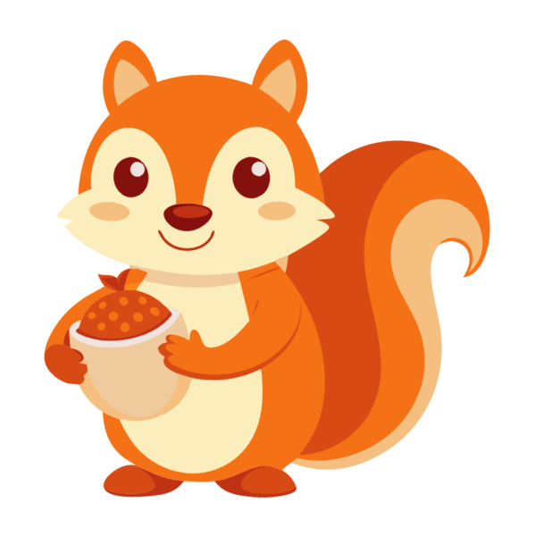 Squirrel Holding - Acorn Clipart