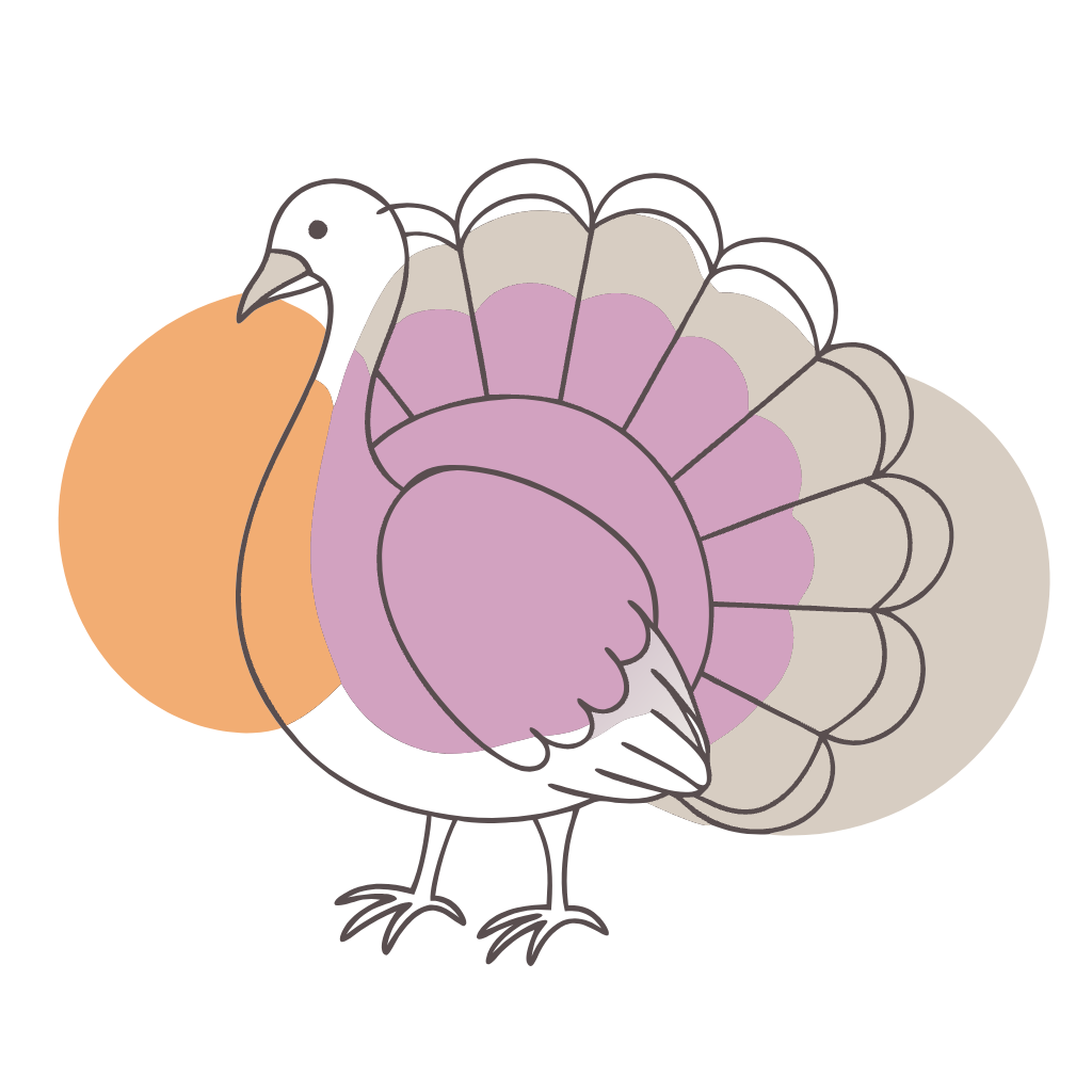Thanksgiving Turkey - Clipart - Color blobs