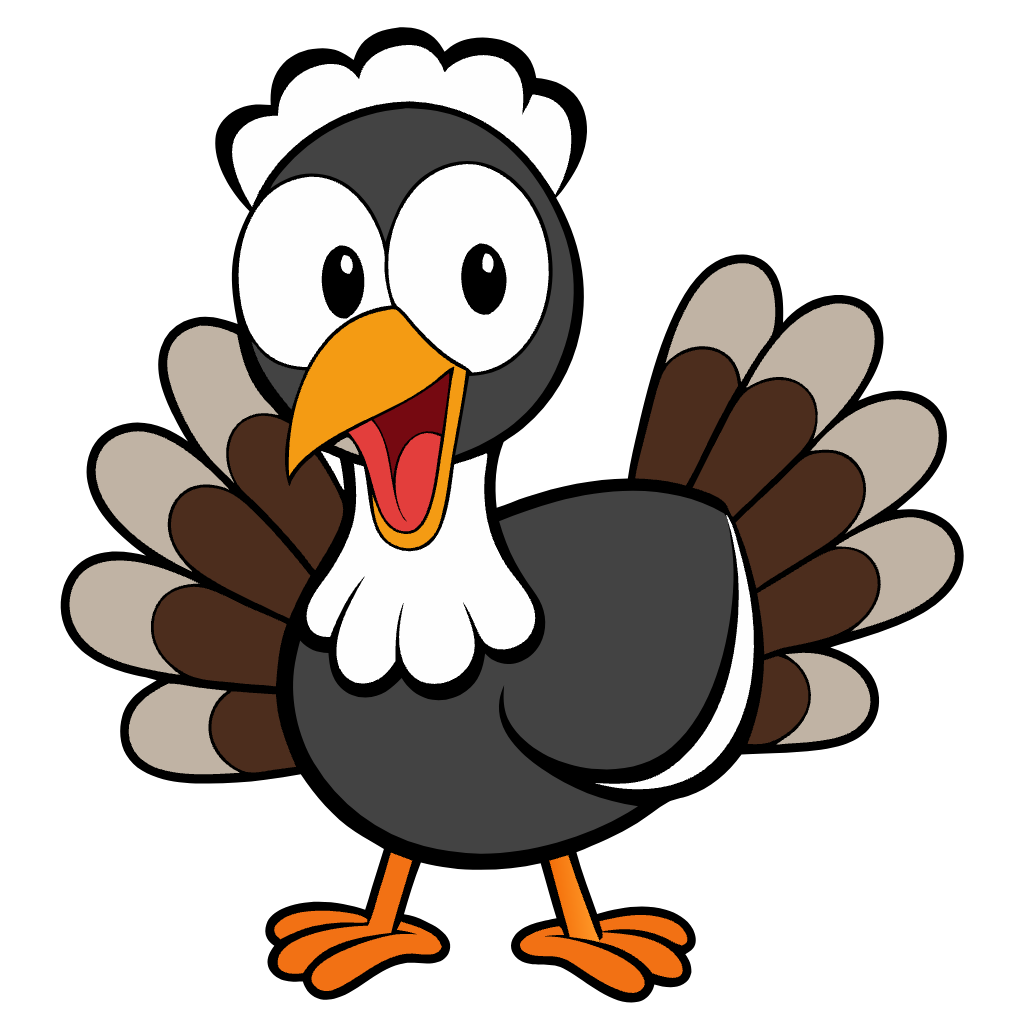 Turkey Black and White - Clipart -01