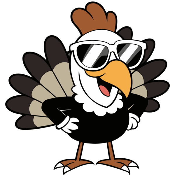 Funny Turkey Clipart with Glasses