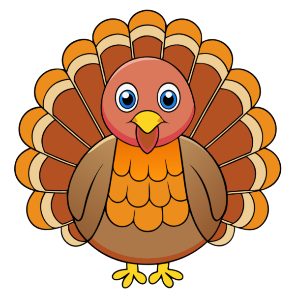 Rainbow Turkey Clipart Thanksgiving