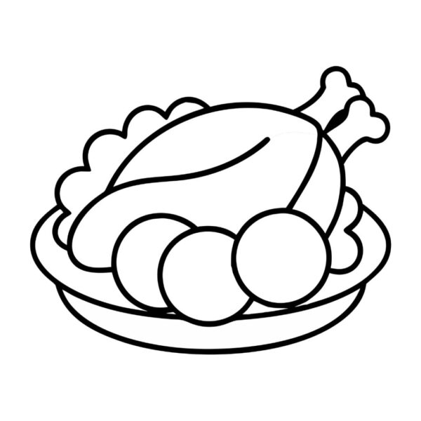 Cooked Turkey Clipart Outline