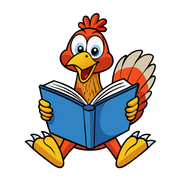 Sitting and Reading Turkey Clipart